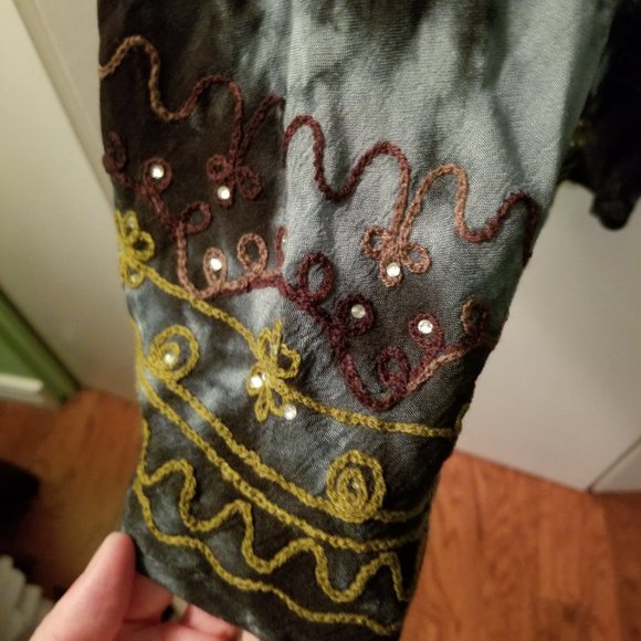 NWT L/XL Boho summer dress, blue-black - Picture 3 of 6